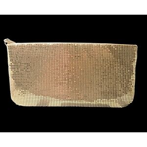 Guess Gold Toned Metal Mesh Clutch Bag